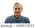 old woman on a white background 104917833
