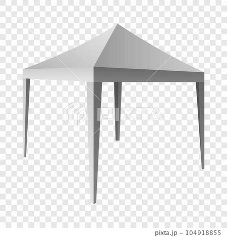 White canopy mockup. Realistic illustration of white canopy vector mockup for on transparent background White canopy mockup. Realistic illustration of white canopy vector mockup for on transparent background 104918855