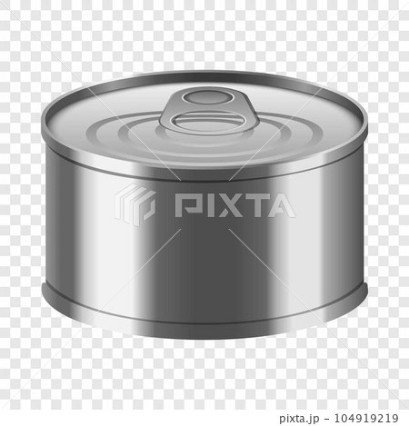 Fish tin can mockup. Realistic illustration of fish tin can vector mockup for on transparent background Fish tin can mockup. Realistic illustration of fish tin can vector mockup for on transparent background 104919219