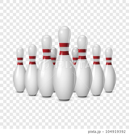 Bowling competition icon. Realistic illustration of bowling competition vector icon for on transparent background 104919392