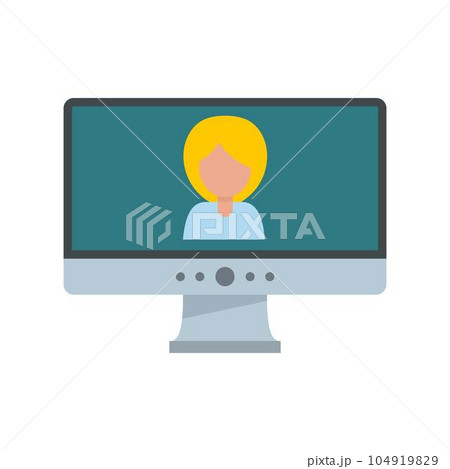 Video conference icon. Flat illustration of video conference vector icon for web isolated on white 104919829