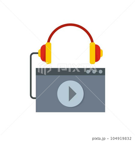 Play audio file icon. Flat illustration of play audio file vector icon for web isolated on white 104919832