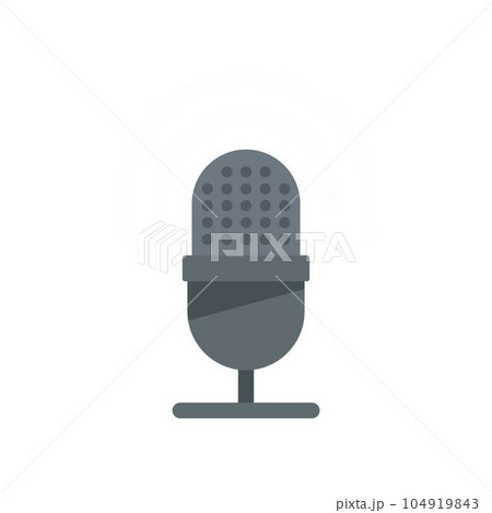 Studio microphone icon. Flat illustration of studio microphone vector icon for web isolated on white 104919843