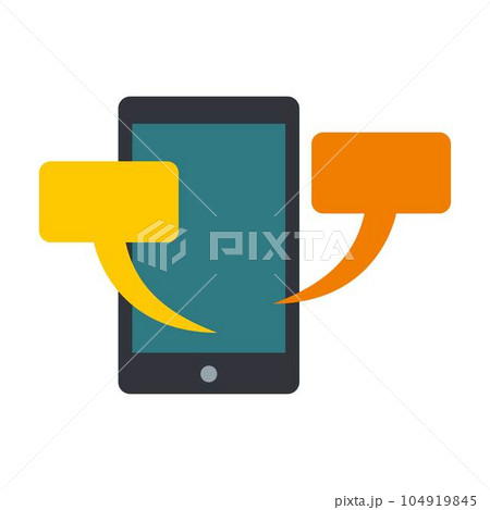 Smartphone chat icon. Flat illustration of smartphone chat vector icon for web isolated on white 104919845