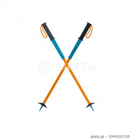 Walking sticks icon. Flat illustration of walking sticks vector icon for web isolated on white 104920150