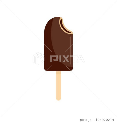 Black ice cream icon. Flat illustration of black ice cream vector icon for web isolated on white 104920214