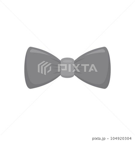 Grey bow tie icon. Flat illustration of grey bow tie vector icon for web isolated on white 104920304