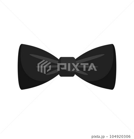 Black bow tie icon. Flat illustration of black bow tie vector icon for web isolated on white 104920306