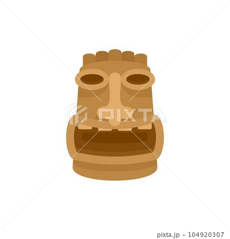 Tiki wood idol icon. Flat illustration of tiki wood idol vector icon for web isolated on white 104920307