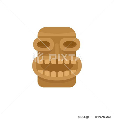 Tiki wood icon. Flat illustration of tiki wood vector icon for web isolated on white 104920308