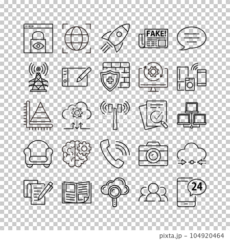 device artificial intelligence technology icon set device artificial intelligence technology icon set 104920464
