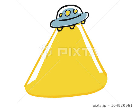 手描き風 UFOとライトの見出しのゆるいイラスト 手描き風 UFOとライトの見出しのゆるいイラスト 104920961