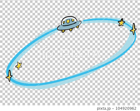 手描き風 UFOのフレームのゆるいイラスト 手描き風 UFOのフレームのゆるいイラスト 104920962
