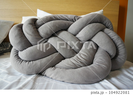 modern grey color pillows in living room at home 104922081
