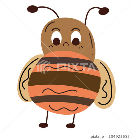 Isolated colored bee sketch character Vector 104922652
