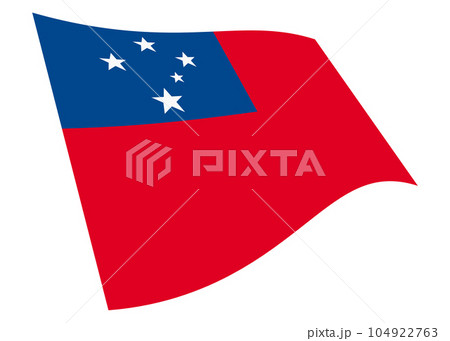 Western Samoa waving flag graphic with clipping path 3d illustration 104922763