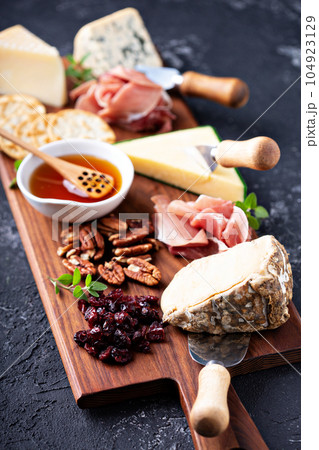 Cheese and snack board 104923129