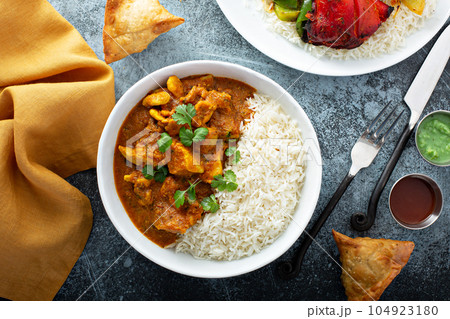 Chicken curry with jasmine rice Chicken curry with jasmine rice 104923180