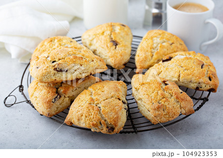 Homemade chocolate chip scones 104923353