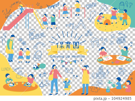 Easy-to-use illustration material collection for nursery schools and kindergartens 104924985