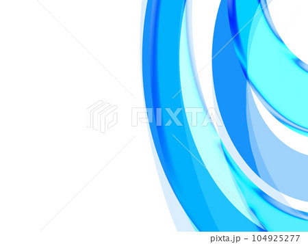 白バックを背景にしたブルーのグラデーションの曲線模様の抽象背景 白バックを背景にしたブルーのグラデーションの曲線模様の抽象背景 104925277