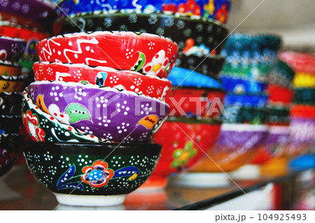 Handicraft traditional pottery sold at the souvenir shop Handicraft traditional pottery sold at the souvenir shop 104925493