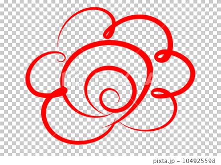 はなまるマーク シンプルな手描き風 赤ペンのはなまるスタンプのイラスト アイコン素材 104925598