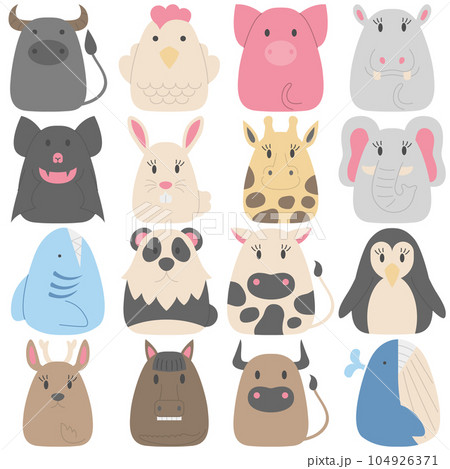 Animal cartoon vector set Animal cartoon vector set 104926371