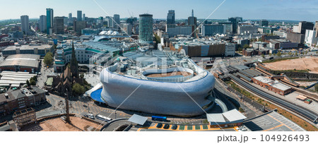 View of the skyline of Birmingham, UK including The church of St Martin, the Bullring shopping centre and the outdoor market. View of the skyline of Birmingham, UK including The church of St Martin, the Bullring shopping centre and the outdoor market. 104926493