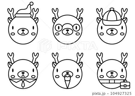 Deer cartoon vector set. Deer cartoon vector set. 104927325