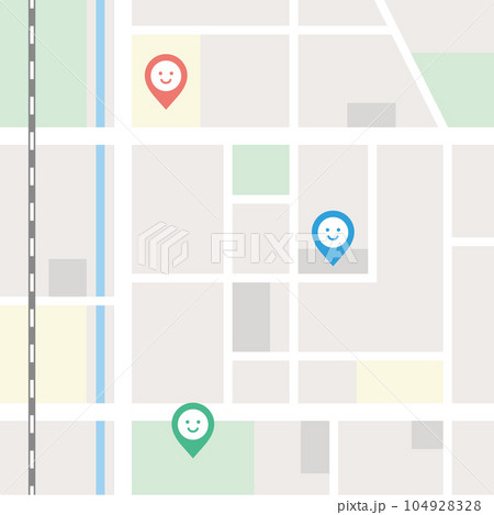 GPSアプリの画面イメージイラスト素材 104928328