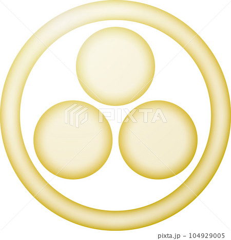 家紋　丸に三つ星【金色】 104929005