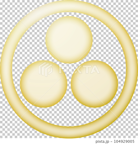 家紋　丸に三つ星【金色】 104929005