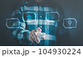 Man with remote control on smart home applications, concept of digitalization. 104930224