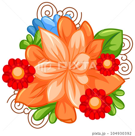 Colourful flower cartoon for summer decoration Colourful flower cartoon for summer decoration 104930392