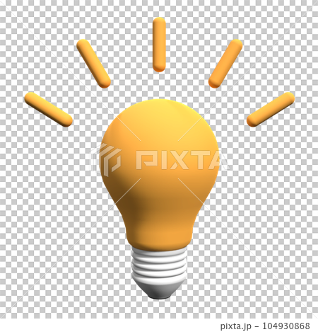 3d lamp illustration. 3d yellow light bulb icon. Light bulb with rays shine. Energy and idea symbol. 3d render illustration 3d lamp illustration. 3d yellow light bulb icon. Light bulb with rays shine. Energy and idea symbol. 3d render illustration 104930868