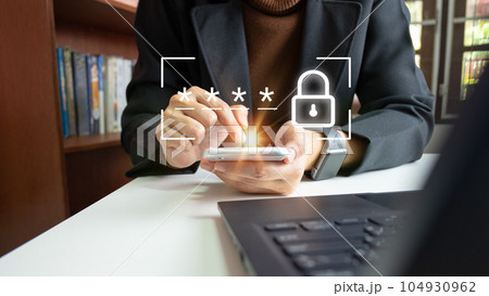 Verification of information with fingerprint scanner,2 factor authentication, high security for login access information, Internet security, online financial transaction, 2-step verify Verification of information with fingerprint scanner,2 factor authentication, high security for login access information, Internet security, online financial transaction, 2-step verify 104930962