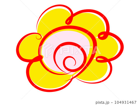 Hanamaru mark Simple yellow and red hanamaru - Stock