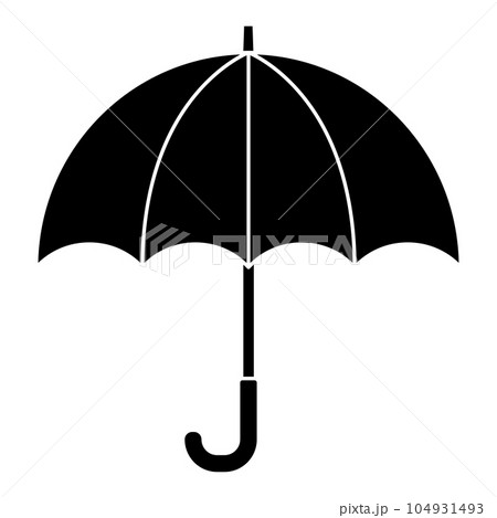 シンプルな傘のシルエットアイコン シンプルな傘のシルエットアイコン 104931493