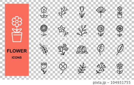 Flower icon set Flower icon set 104931755