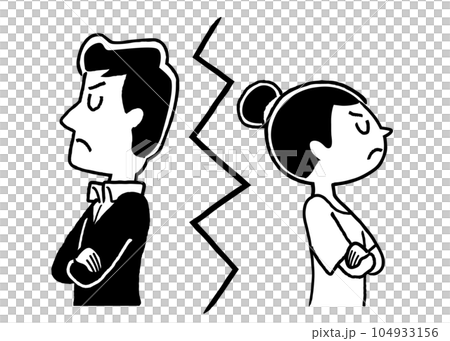 ベクターイラスト素材：夫婦げんか、対立するカップル 104933156