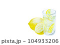 水彩で描いたレモンサワー 104933206