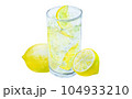 水彩で描いたレモンサワー 104933210