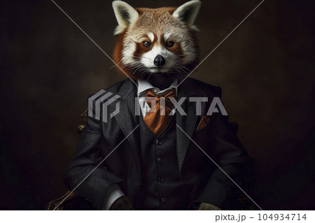 レッサーパンダのビジネスマン「AI生成画像」 104934714