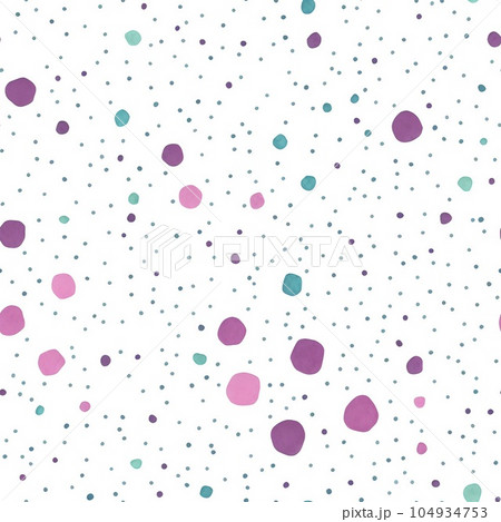 Abstract watercolor polka dot seamless background, ai generative art. 104934753