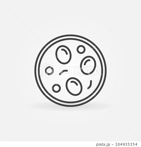 Helminth Larvae in Petri Dish vector thin line concept icon 104935354
