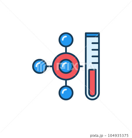 Laboratory Test Tube and Molecule vector Science concept colored modern icon Laboratory Test Tube and Molecule vector Science concept colored modern icon 104935375