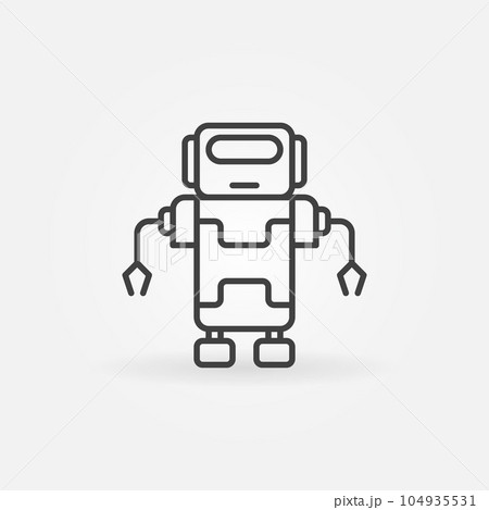 Vector robot line concept icon in thin line style Vector robot line concept icon in thin line style 104935531