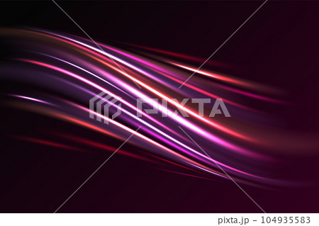 Colorful light trails with motion effect. Neon color glowing lines background, high-speed light trails effect. Colorful light trails with motion effect. Neon color glowing lines background, high-speed light trails effect. 104935583