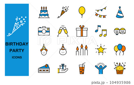誕生日 お祝い事のアイコンセット 誕生日 お祝い事のアイコンセット 104935986